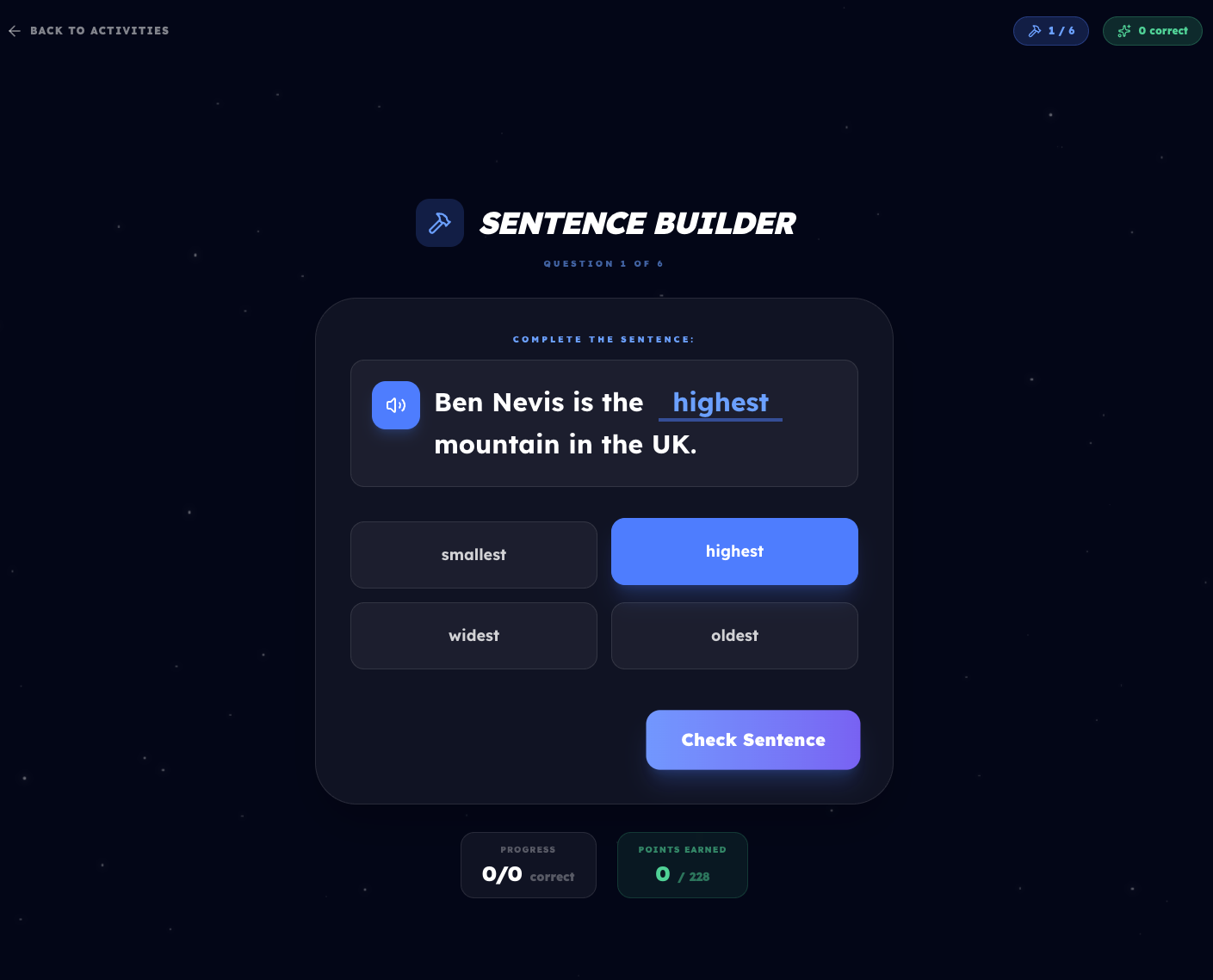 Sentence Builder Tool (KS2/KS3 Writing Fluency)